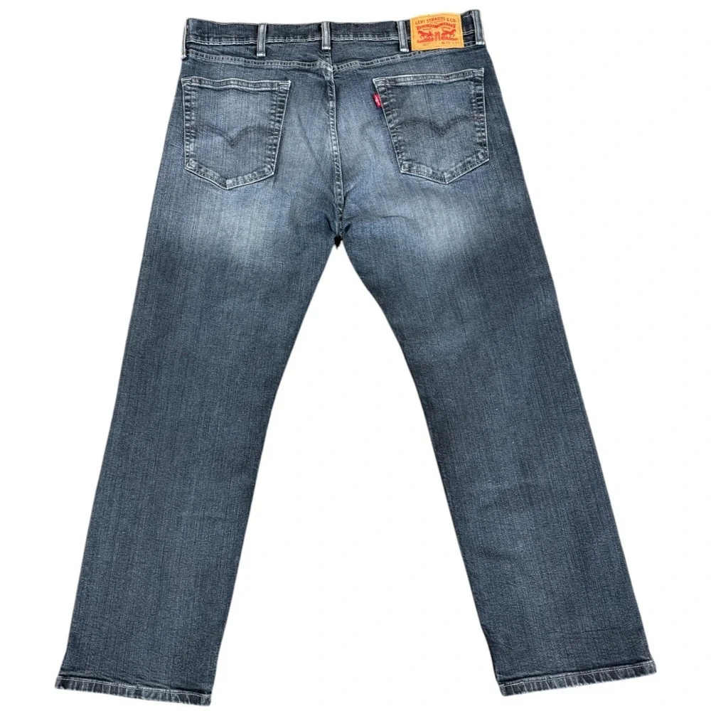 Levi's Men's 505 Mid Rise 38x30 Regular Fit Straight Leg Jeans Distressed Cowboy